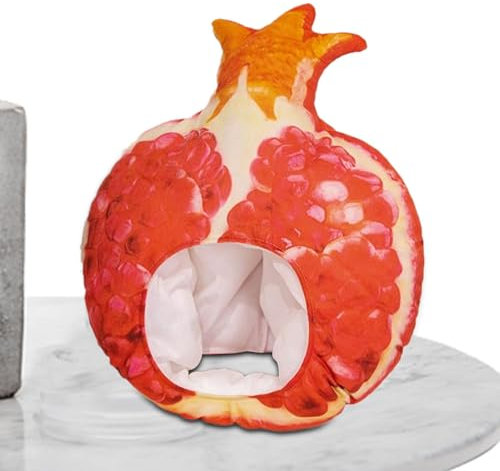 Hogvinnatil Fruit Hat for Adults, Carnival Fruit Hat, Decorative Pomegranate Headpiece, Funny Novelty Stuffed Fruit Headwear, Photo Props, Cosplay Accessories