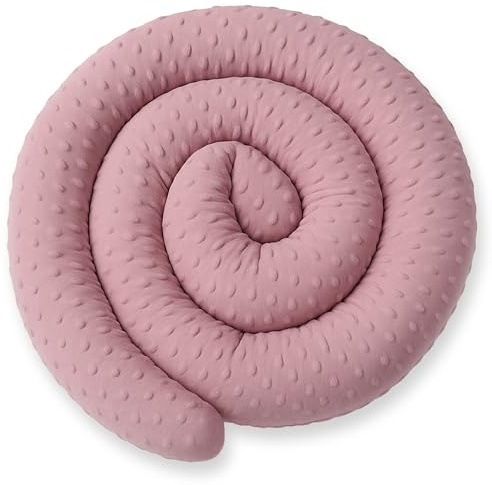 XXXL 400 cm Bettschlange für Allergiker Bettkissen Stillkissen Bettrolle Zierkissen Bettumrandung Schlange Handmade 100% Minky ekmTRADE (96 – Minky Dreckiges Rosa, 400 cm)