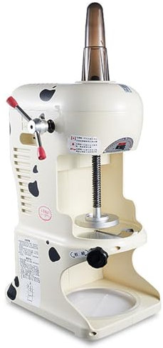 Macchina per ghiaccio tritato, tritaghiaccio elettrico commerciale da 350 W e macchina per ghiaccio tritato con lame regolabili per feste ed eventi,White
