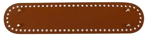 YKAFADE 6 Stück Taschenboden zum Häkeln, 32 x 6cm Kunstleder Boden mit Löchern PU Leder Tasche Bodenformer Handgewebte Tasche Pad für Handtasche DIY Strickhäkelbeutel Häkelzubehör -Braun