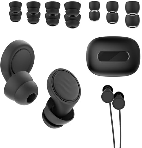 Tapones para los oídos, tapones oidos cancelacion de ruido Reutilizables con 7 pares de almohadillas de silicona, tapones para dormir para estudiar, concentrarse, viajar y asistir a conciertos