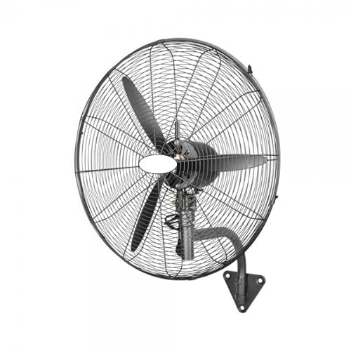 Bilake Ventilador Industrial Pared Negro Metal | Oscilante, Orientable y Ajustable | 3 Velocidades, 3 Palas, Silencioso | Almacenes, Gimnasios, Colegios, Fábricas (Ø56 cm | 145W | Botones Integrados)