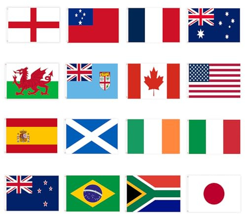 YOFANUP World Cup Football 2026 Flags, 16 Countries Flags for Football Tournament 2026, 5x3 ft, World Cup Party Decorations, Double Sides Flags for Clubs Garden Street Decor