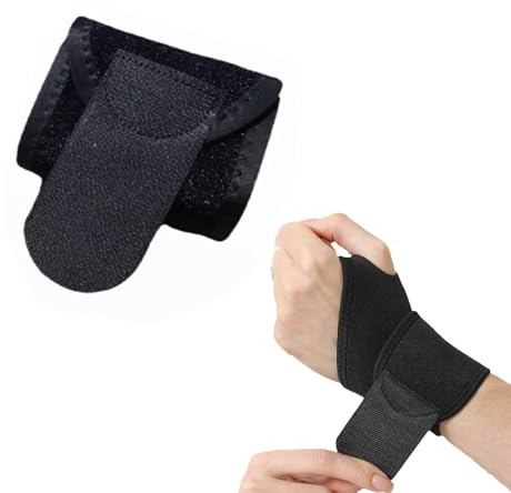XFSRG Supporto per il Polso Regolabile in Neoprene Nero | Bendaggio per il Polso per Sport e Palestra | Sostegno per Mano e Polso | Ideale per Fitness Sollevamento Pesi Tennis