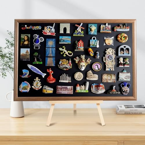 Magnettafel Schwarz 30x40cm Pinnwand Magnetisch,Metall Magnetische Tafel,Ideal für Wohnzimmer, Küche Flur Kinderzimmer Büro, Tafel für Touristenmagnete