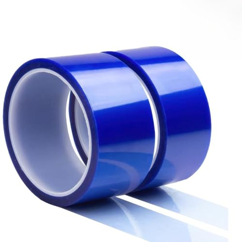 Zykra 2 Rotoli di Nastro Resistente al Calore Senza Residui, 50 mm x 33 m Nastro Termico Blu per Sublimazione, Nastro Kapton, per la Mascheratura, la Saldatura, Schede di Sublimazione e Lsolamento