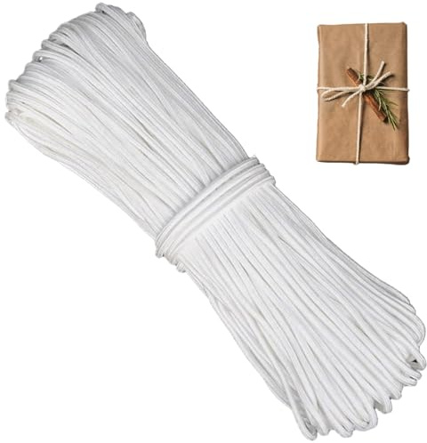 Nylon Cord 2mm 65.6ft White Blind Cord Heavy Duty Braided Cuttable Nylon String for Craft Picture Hanging Wrapping Lift Shade