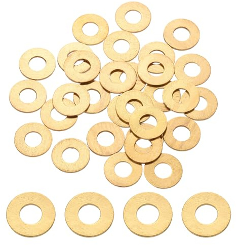 PATIKIL Rondella Piatta In Ottone M6 50 Pezzi 6 Mm Diametro Interno 14 Mm Diametro Esterno 1 Mm Spessore Rondelle Metriche Anello Di Tenuta In Metallo Per Viti Domestici E All'Aperto