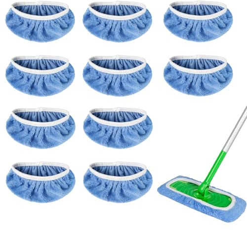 10 Stück Bodentücher Kompatibel für Swiffer Bodenwischer| Passend für gängige Bodenwischer | Für alle Hartböden wie Laminat, Parkett, Fliesen | Nachhaltige Alternative zu Einmaltüchern