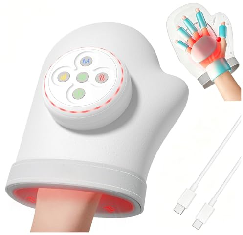 Delousiber Hand Massager for Arthritis, Electric Hand Massager with Heat and Airbag Compression, 3 Modes, 3 Temperatures, 5 Levels, Cordless Portable Wrist Finger Massage for Carpal Tunnel Pain Relief