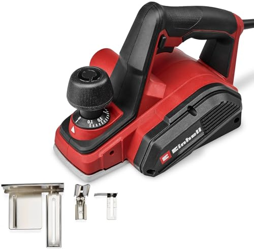 Einhell cepillo eléctrico TC-PL 800 (800W, 82 mm ancho de cepillado, hasta 2 mm de profundidad de cepillado, tope de profundidad de rebaje/tope paralelo, adaptador de aspiración, incl. 2 cuchillas HM)