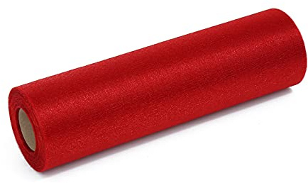 ZADAWERK® Organza - 30 m x 28 cm - Dunkelrot - 1 Rolle - Deko - Meterware Organzastoff - Tischläufer, Geschenk-Schleife, Stola, Accessoire