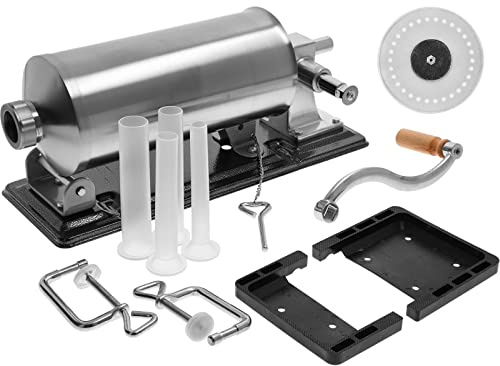 AlcoFermBrew Poussoir a saucisses 4kg INOX + 4 entonnoirs + Boyaux de Porc ø 28mm - 15m - Poussoir à Viande Horizontal