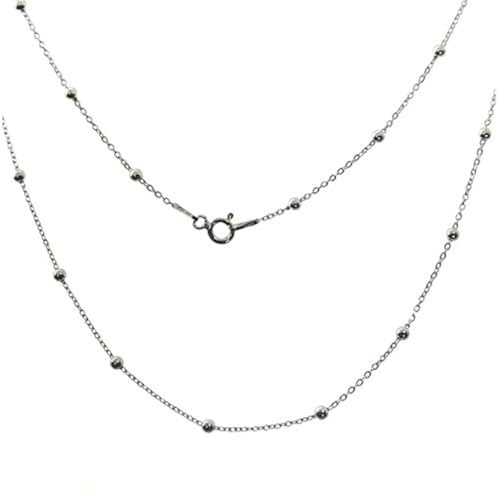 Minoplata - Gargantilla de Plata de Primera Ley con Bolitas - 50 Cm de Largo un Original diseño de Cadena para lucir Sola o combinada con Colgantes y Llamadores de ángeles de Plata