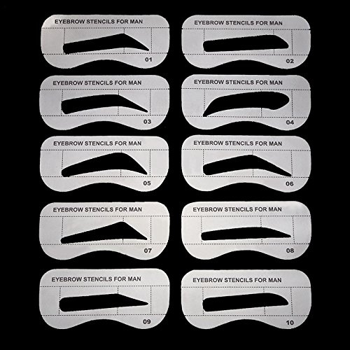 10 Stücke Männer Augenbraue Karte Zeichnung Guide Card Brow Vorlage Augen Make-Up Gestaltung Design Augenbrauen Schablonen