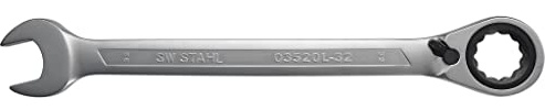SW-stål 03520L-32 Gaffelringsnyckel 32 mm med Ringspärr och Omkopplingsspak