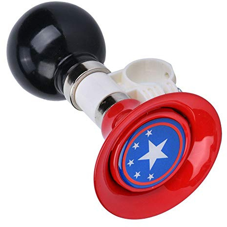 Gummi Kinderfahrrad Hupe, Metall Gummi Laut Kinderfahrrad Hupe Fahrrad Warnglocke für Jungen Mädchen Fahrradzubehör(Rot)