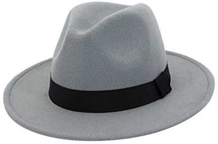 Zylione Fedora-Hut für Herren und Damen, Baumwollfilz, Fedora-Hut, großes Kostüm, Zubehör für Herren, Panama-Kappe, knautschbar, für Reisen, A-Light Grau, Einheitsgröße