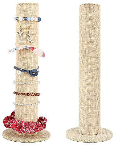 Bhina Torre Espositore per Gioielli e Bracciali - 2 Pezzi Supporto Verticale per Fasce per Capelli