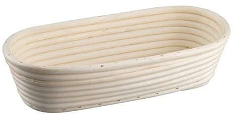 Zenker Cestino di lievitazione allungato 30 cm – Cestino di lievitazione in rattan naturale per pane fatto in casa – Fornisce ossigeno all'impasto per pane sciolto e arioso