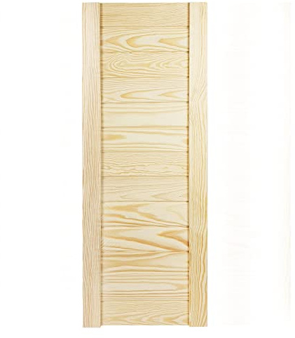 DecoMeister Lamellentüren Holz 1er Pack 294x766 mm | Holztür aus massiver Kiefer mit fühlbarer Struktur | Möbelfronten für individuelle Renovierung | Lamellentür für Schrank oder Garderobe | Natur