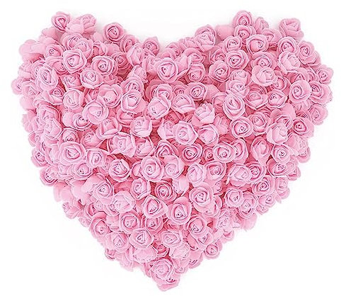 MUYAPAY 100 Stück PE-Schaumstoff Künstliche Blumen, Rosenköpfe Schaumrosen Künstliche Rosenblüten Foamrosen Hochzeit Blumensträuße Brautstrauß DIY Bär Puppe Hochzeit Haus Dekor Rosa