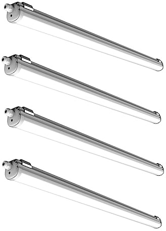 pureled 48W LED Feuchtraumleuchte IP65 150cm Wannenleuchte Neutralweiß 4000K Werkstatt Garage Keller (4er Set)