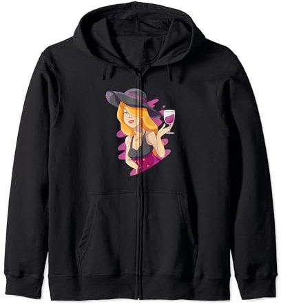 Wine for pharmacist with wine bottle Zip Hoodie