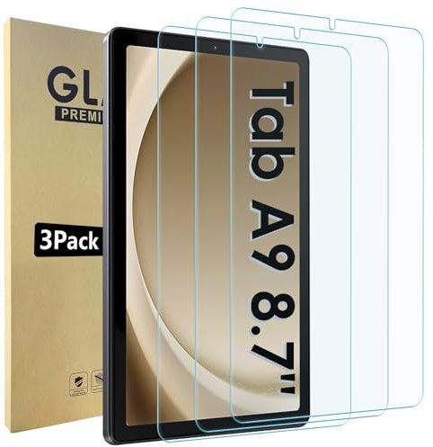 Bigqin 3 Pack Screen Protector Compatible with Samsung Galaxy Tab A11 2025 /A9 8.7 SM-X110/X115, Tempered Glass Film HD Clear Scratch-Resistant, Support Pencil, 9H Protector with Install Tools