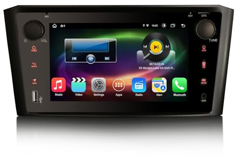 GONFEN Acht-Kern Android 13 DAB+ Autoradio 4GB RAM 64GB ROM Für Toyota Avensis T25 2003-2008 mit GPS Navi Wireless CarPlay Android Auto USB DSP WiFi 4G Bluetooth TPMS OBD2 DVR Canbus Lenkradsteuerung