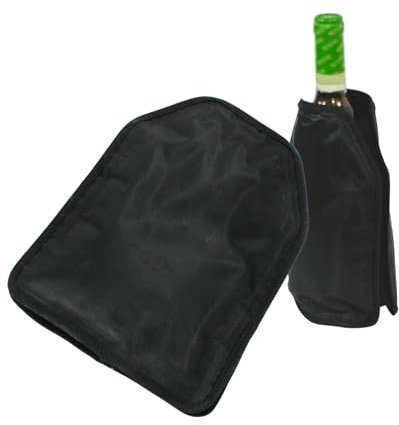Fackelmann Custodia Raffredda bottiglie, materiale in nylon elasticizzato adatto a varie dimensioni, per vino, champagne, bevande, con gel refrigeratore, dimensioni 22 x 16 cm