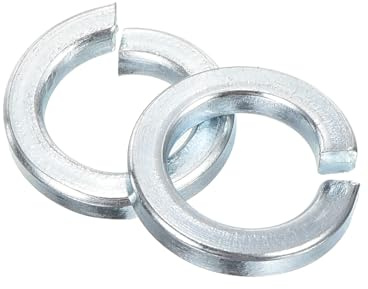 sourcing map Lot de 50 rondelles de verrouillage fendues en acier au carbone pour vis, boulons et machines, bleu argenté