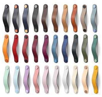 Pipes at Home Möbelgriffe aus Leder 30 Farben, Ledergriffe für alle Möbel, handgemachte Schrank Griffe, modern Küchengriffe, Leder Schubladengriffe, Pflegeleichte Kommodengriffe (100mm)