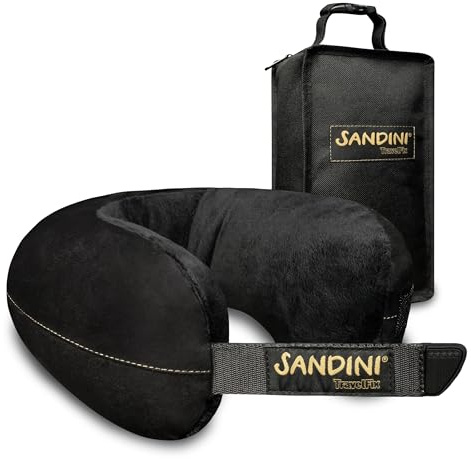 SANDINI TravelFix® Junior – Ergonomisches Nackenkissen für Kinder ab 3 Jahren – Reisekissen Auto/Flugzeug/Zug – Mit Transporttasche – Made in EU, Oeko-TEX®-Zertifiziert