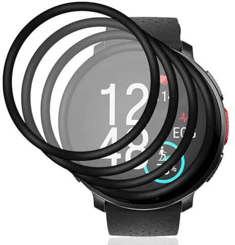 Gelaasso 4 Piezas Protector de Pantalla para Polar Vantage V3, Película Compuesta Flexible, Antiarañazos, HD Transparente, Sin Burbujas – para Estudiantes y Deportistas