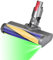 Brosse Motorisée Compatible avec Dyson V7 V8 V10 V11 V15, Tête de Nettoyage à avec LED Verte, Rouleaux de Remplacement pour Sols Durs et Moquettes (Jaune et bleu, Brosse pour sols)