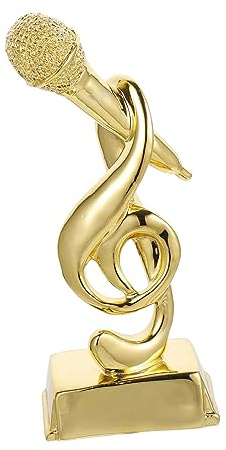 Sosoport Trophée Personnalisable Microphone Doré en Résine, Décoration Créative pour Concours de Chant, Récompense D'encouragement Unique pour Garçon et Filles