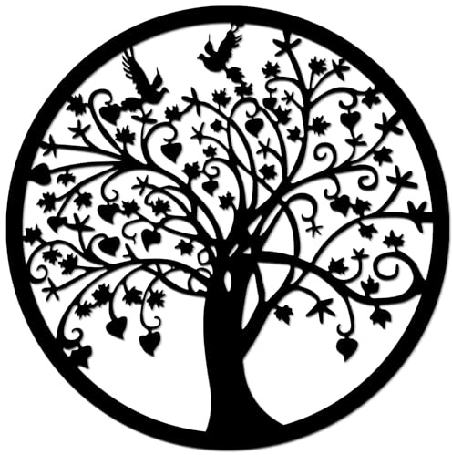 ONNIJUN 50cm Tree of Life Metal Wall Art Decor, Large Indoor Outdoor Wall Hanging Ornament Home Hallway Fence Garden Decoration