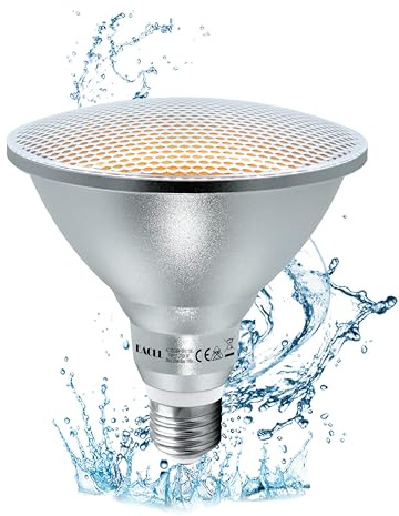 EACLL E27 PAR38 LED Warmweiß 18W Ersetzt 120W Halogen Glühlampe, 1 Stück. 1700lm 2700K Leuchtmittel AC230V Flimmerfrei Energiesparlampe, IP65 Lichtwinkel 60° Reflektorlampen Nicht Dimmbar Ø122xH130mm