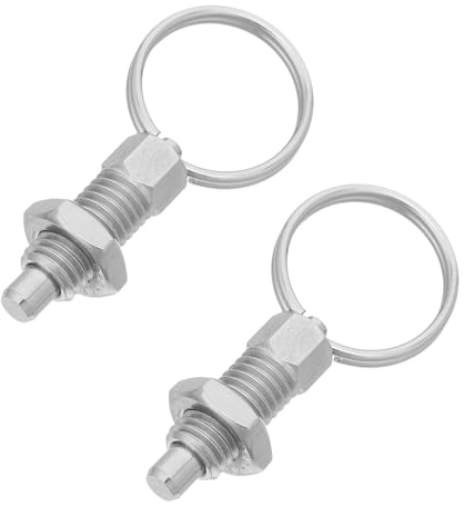Gogogmee Pasador de Émbolo con Resorte Acero Inoxidable M10, 2 Unidades, Perilla Retráctil con Anillo de Tracción para Fijación Industrial y Reparación Mecánica, Herramienta de