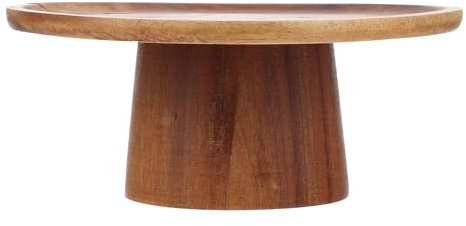 COOPHYA Porta Tartas de Madera 1 Pieza Soporte Práctico para Postres | Base de Madera Redonda, Bodas y Fiestas de Cumpleaños, 1, Exhibición y Almacenamiento