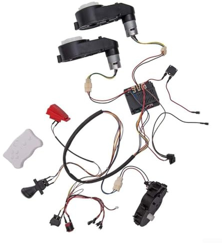 Kit di cablaggio fai da te per auto elettrica per bambini da 12 V con telecomando, ricevitore, motore e cambio, set completo per la modifica dei veicoli per bambini