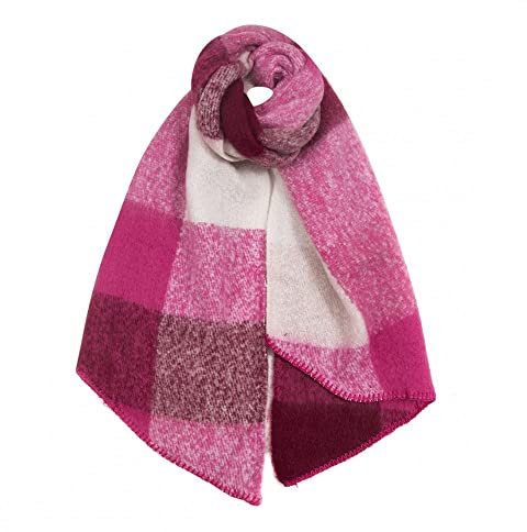 FASHION YOU WANT Damen XXL SCHAL kariert und mit Stern Motiv kuschelig warm Trend 2018 Stola XXL Tuch (pink)