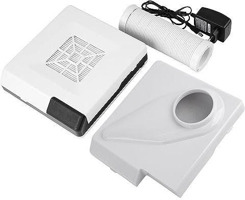 Nagel Staubsauger, 60W 2 IN 1 Salon Saug Staubsammler Maschine Mit LED Licht Starker Power Nail Art Staubsauger Maniküre Staubsauger Maschine, Weiß