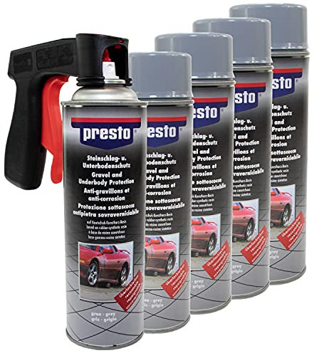 Steinschlag & Unterbodenschutz Spray Hell Grau Presto 5 X 500ml mit Pistolengriff