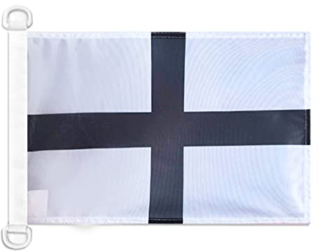 AZ FLAG Pavillon Bretagne Kroaz Du 45x30 cm Anneaux Plastique | Usage extérieur et nautique Pavillon nautique breton résistant aux intempéries avec coutures doubles et bords renforcés
