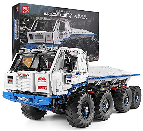 Mould King 13144 Technik Ferngesteuert LKW Truck T813 PROFA 8x8,Technik Groß Off-Road Truck LKW mit Motors, Klemmbausteine Bauset Kompatibel mit Technologie Bausteine