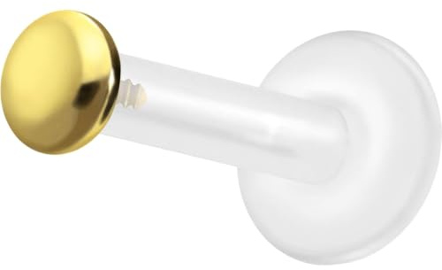 PIERCINGLINE PTFE Labret mit Innengewinde TITAN AUFSATZ SCHRAUBDISC FLACH Piercing Lippe Nase Ohr Helix Tragus Medusa Farb & Größenauswahl
