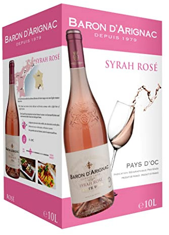 Baron d'Arignac - Roséwein Syrah IGP Pays d'Oc - Bag in Box BIB 10L (1 x 10L)