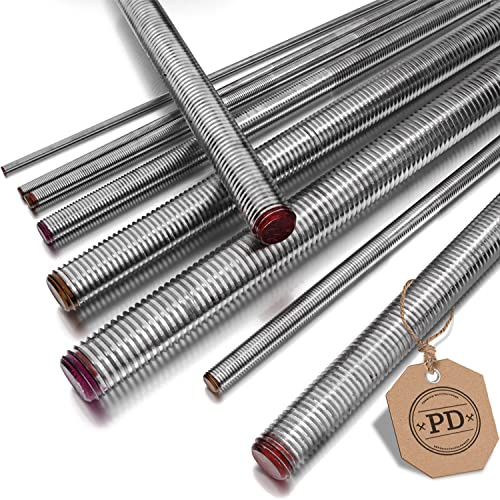 PD® Gewindestangen M14 Edelstahl A4 V4A (DIN 976 / DIN 975) | 1 Meter Gewindestab mit Regelgewinde | Zuschneidbare Gewindebolzen in vielen Größen & Mengen | 5 Stück